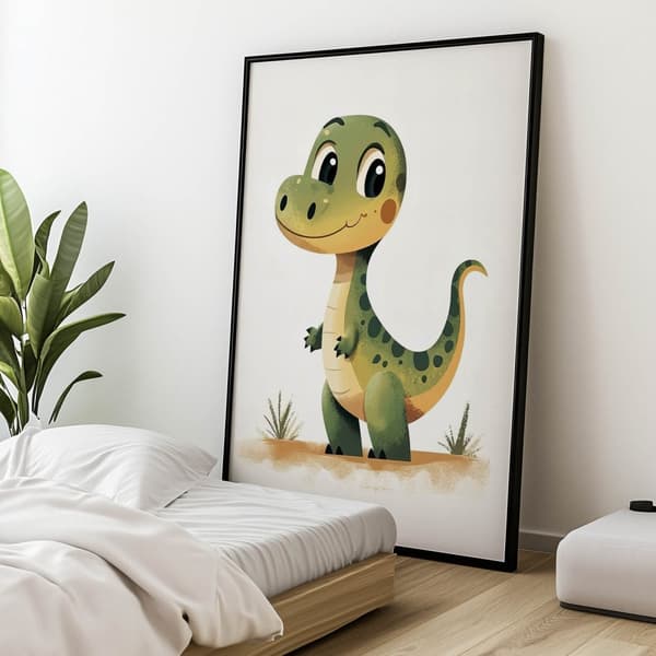 Smiling Dinosaur Smiling Dinosaur, 60x90 cm, sort aluminiumsramme, 230 gsm mat papir