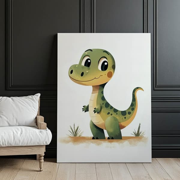 Smiling Dinosaur Smiling Dinosaur, 60x90 cm, sort aluminiumsramme, 230 gsm mat papir