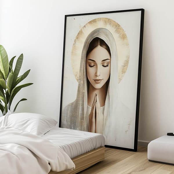 Our Lady in Prayer Our Lady in Prayer, 50x70 cm, mörkbrun träram, 230 gsm matt papper
