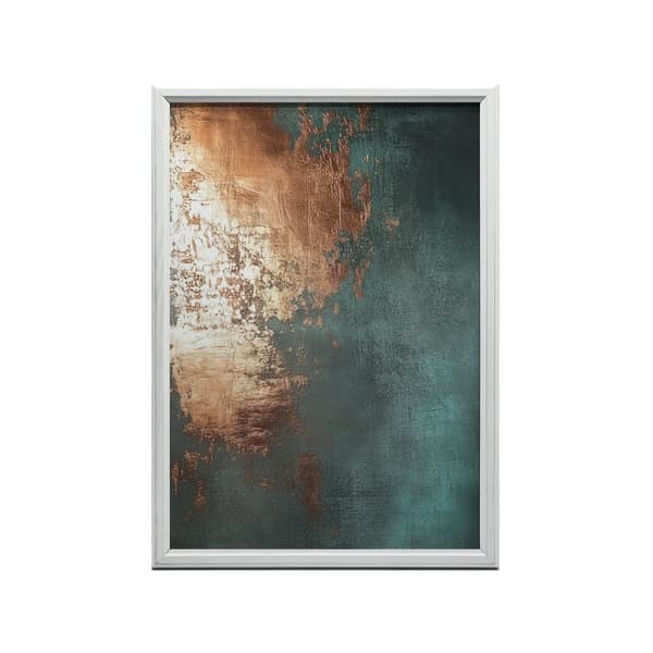 Kobber accent i turkis Kobber accent i turkis, 50x70 cm, uindrammet, premium lærred på båreramme