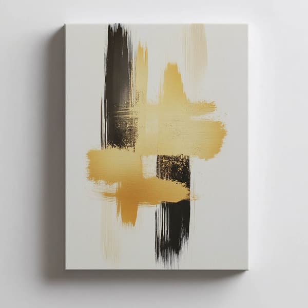 Kontrast af guld og sort Kontrast af guld og sort, 30x40 cm, hvid træramme, 230 gsm mat papir