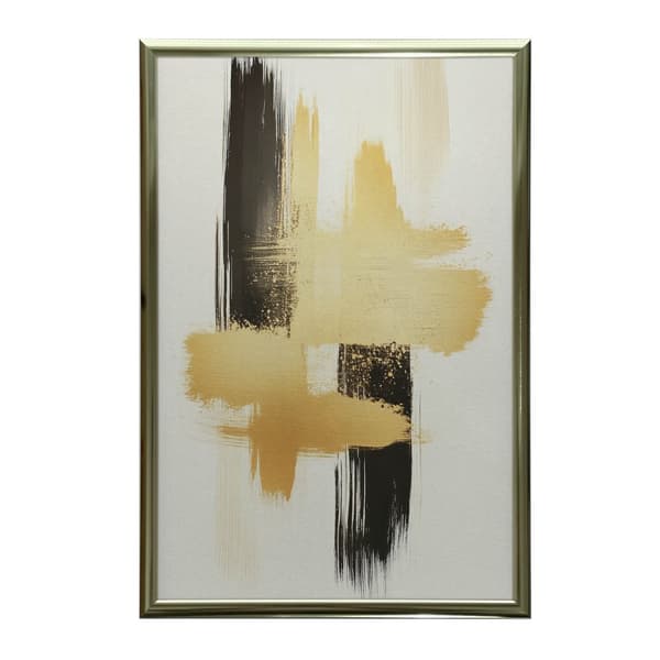 Kontrast af guld og sort Kontrast af guld og sort, 30x40 cm, hvid træramme, 230 gsm mat papir
