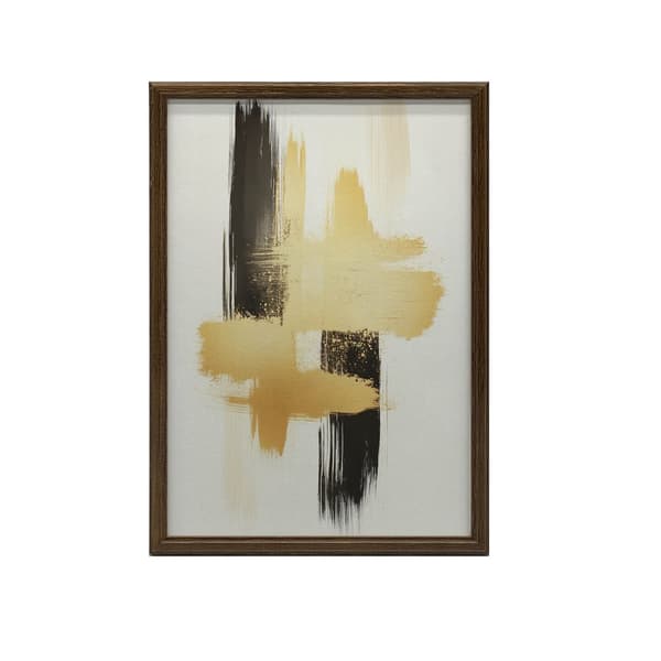 Kontrast af guld og sort Kontrast af guld og sort, 30x40 cm, hvid træramme, 230 gsm mat papir
