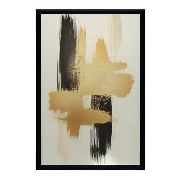 Kontrast af guld og sort Kontrast af guld og sort, 30x40 cm, hvid træramme, 230 gsm mat papir