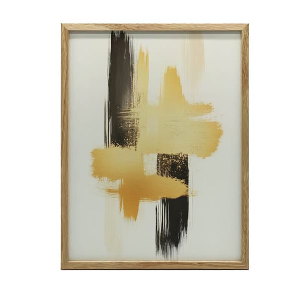 Kontrast af guld og sort Kontrast af guld og sort, 30x40 cm, hvid træramme, 230 gsm mat papir