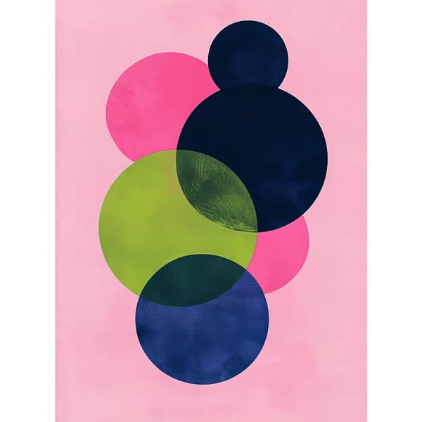 Abstrakt cirkelmønster Abstrakt cirkelmønster, 30x40 cm, hvid træramme, 230 gsm mat papir