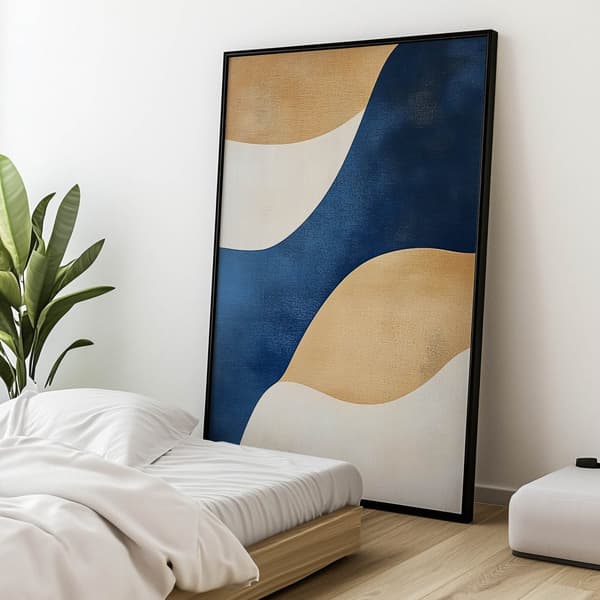 Waves in Shades of Blue Waves in Shades of Blue, 30x40 cm, mörkbrun träram, 230 gsm matt papper