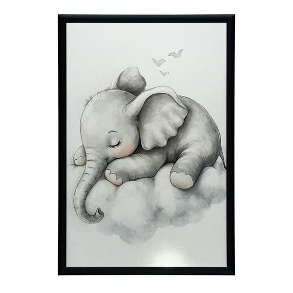 Affisch Sleepy Elephant on a Cloud Affisch Sleepy Elephant on a Cloud, 70x100 cm, oinramad, premiumduk på bår