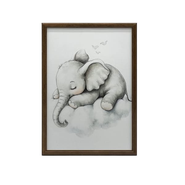 Affisch Sleepy Elephant on a Cloud Affisch Sleepy Elephant on a Cloud, 70x100 cm, oinramad, premiumduk på bår