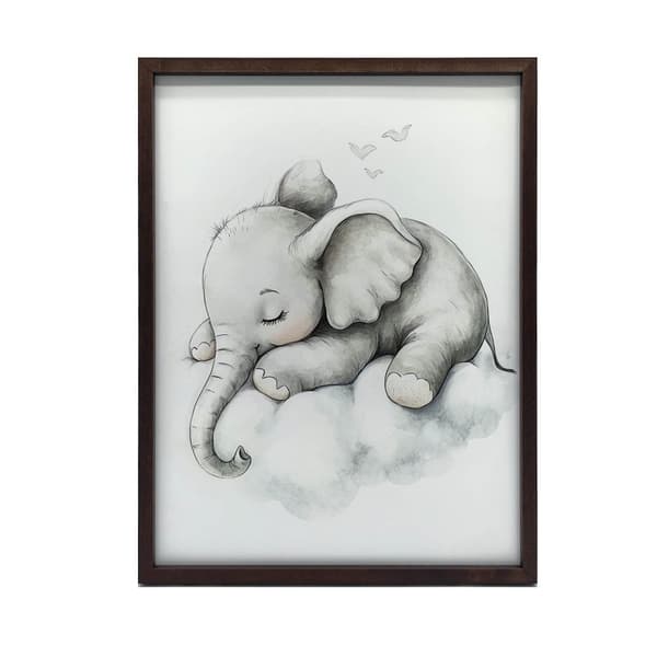 Affisch Sleepy Elephant on a Cloud Affisch Sleepy Elephant on a Cloud, 70x100 cm, oinramad, premiumduk på bår