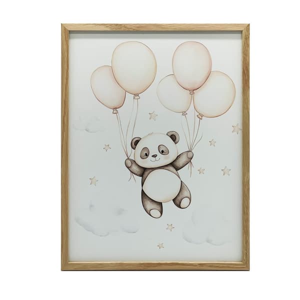 Smiling Panda with Balloons Poster Smiling Panda with Balloons Poster, 50x70 cm, guld aluminiumsramme, 230 gsm mat papir
