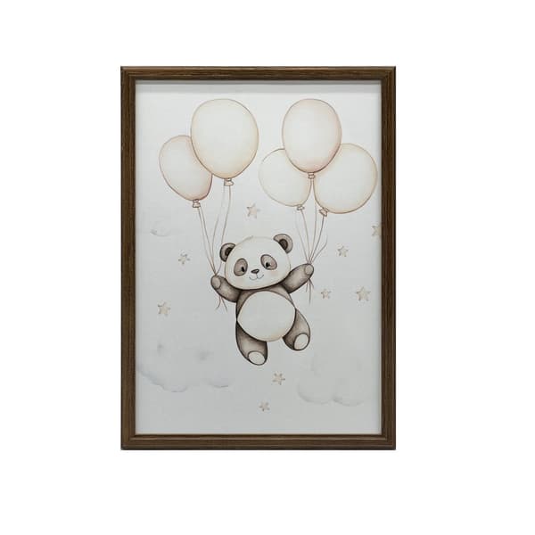 Smiling Panda with Balloons Poster Smiling Panda with Balloons Poster, 60x90 cm, svart aluminiumram, 230 gsm matt papper