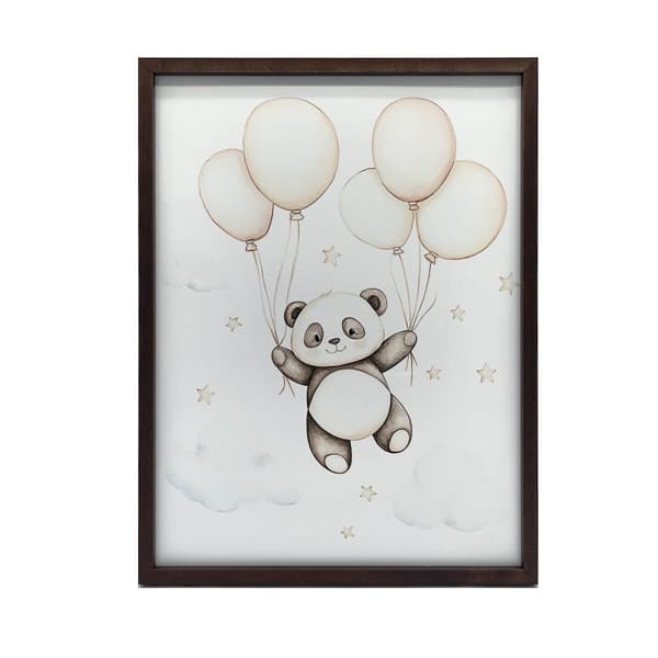 Smiling Panda with Balloons Poster Smiling Panda with Balloons Poster, 60x90 cm, svart aluminiumram, 230 gsm matt papper