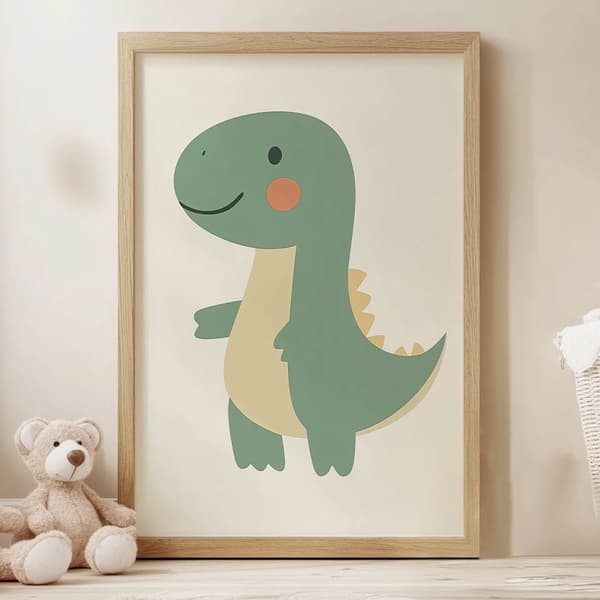 Smiling Dinosaur Poster Smiling Dinosaur Poster, 50x70 cm, uindrammet, 230 gsm mat papir