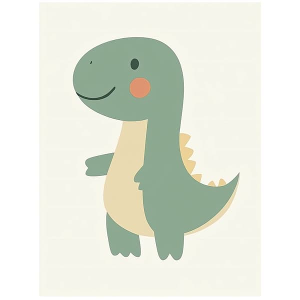 Hymyilevä dinosaurusjuliste Hymyilevä dinosaurusjuliste, 60x90 cm, kultainen alumiinikehys, 230 gsm mattapaperi
