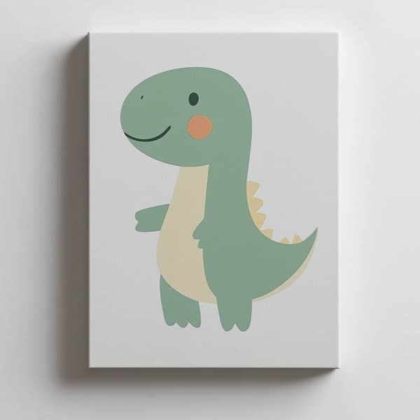Hymyilevä dinosaurusjuliste Hymyilevä dinosaurusjuliste, 60x90 cm, kultainen alumiinikehys, 230 gsm mattapaperi