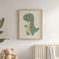 Pikkukuva 6 / 11: Hymyilevä dinosaurusjuliste Hymyilevä dinosaurusjuliste, 60x90 cm, kultainen alumiinikehys, 230 gsm mattapaperi