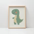 Pikkukuva 10 / 11: Hymyilevä dinosaurusjuliste Hymyilevä dinosaurusjuliste, 60x90 cm, kultainen alumiinikehys, 230 gsm mattapaperi