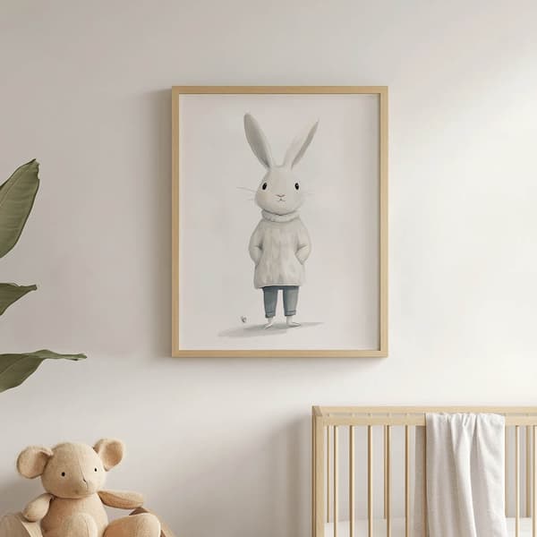 Plakat Sød kanin i en sweater Plakat Sød kanin i en sweater, 70x100 cm, rammeløs, 230 gsm mat papir