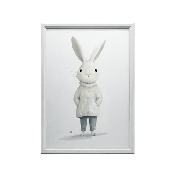 Plakat Sød kanin i en sweater Plakat Sød kanin i en sweater, 70x100 cm, rammeløs, 230 gsm mat papir