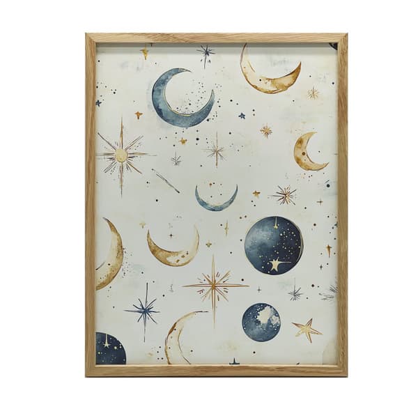 Lunar Harmony plakat Lunar Harmony plakat, 70x100 cm, lys egetræsramme, 230 gsm mat papir