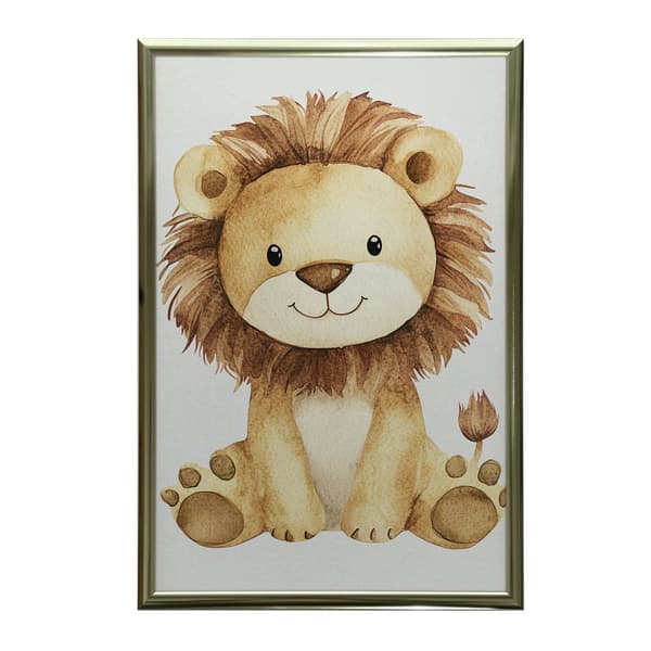 Poster Cute Lion Poster Cute Lion, 30x40 cm, guld aluminiumram, 230 gsm matt papper