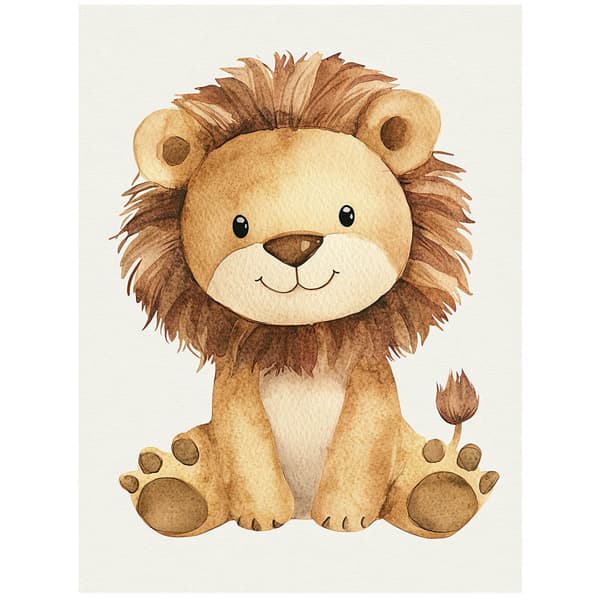 Poster Cute Lion Poster Cute Lion, 60x90 cm, guld aluminiumram, 230 gsm matt papper