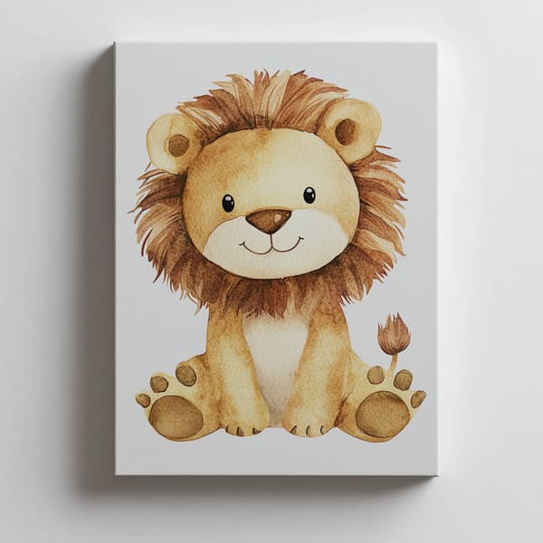 Poster Cute Lion Poster Cute Lion, 60x90 cm, guld aluminiumram, 230 gsm matt papper