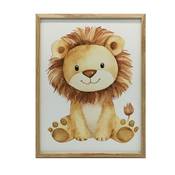 Poster Cute Lion Poster Cute Lion, 60x90 cm, guld aluminiumram, 230 gsm matt papper