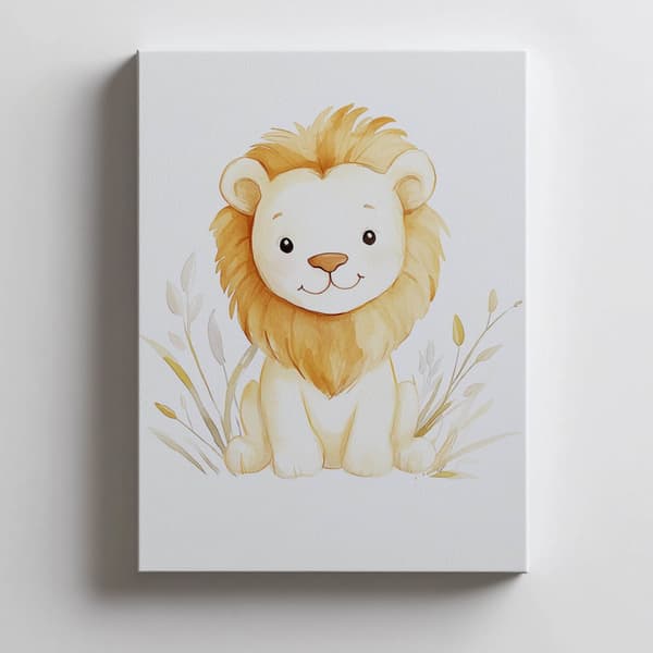 Løveplakat Løveplakat, 40x50 cm, guld aluminiumsramme, 230 gsm mat papir
