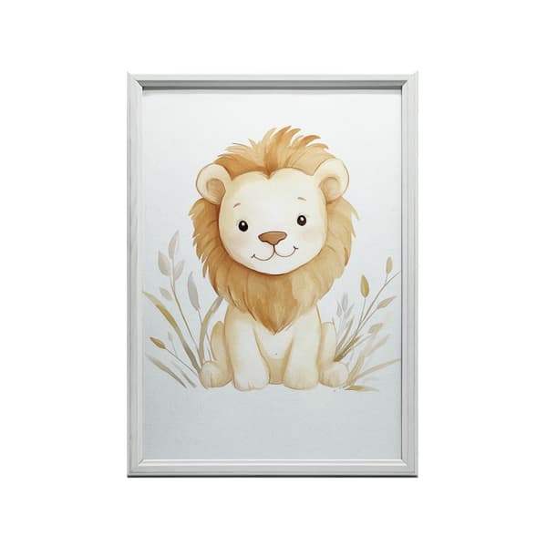 Løveplakat Løveplakat, 40x50 cm, guld aluminiumsramme, 230 gsm mat papir