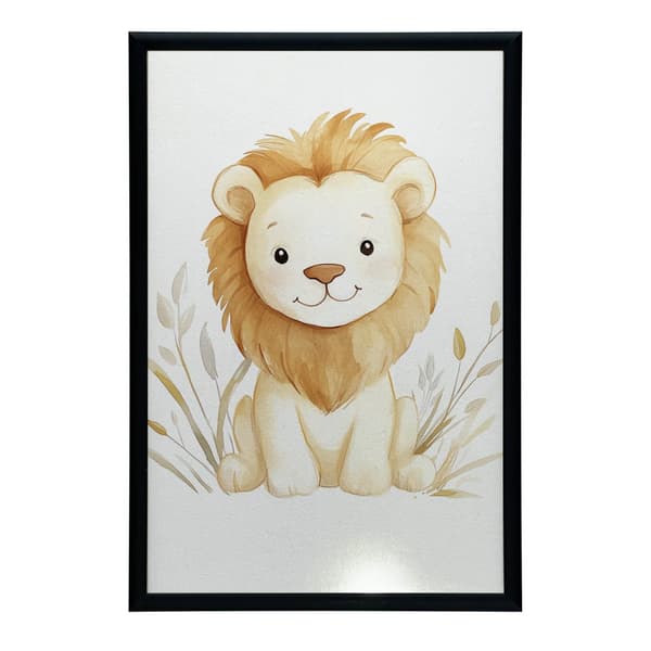 Løveplakat Løveplakat, 40x50 cm, guld aluminiumsramme, 230 gsm mat papir