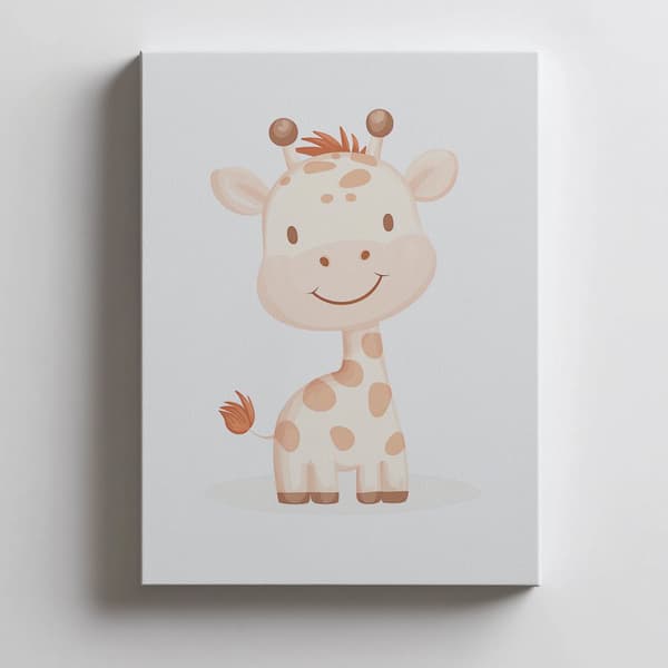 Smiling Giraffe - Plakat til børn Smiling Giraffe - Plakat til børn, 30x40 cm, guld aluminiumsramme, 230 gsm mat papir