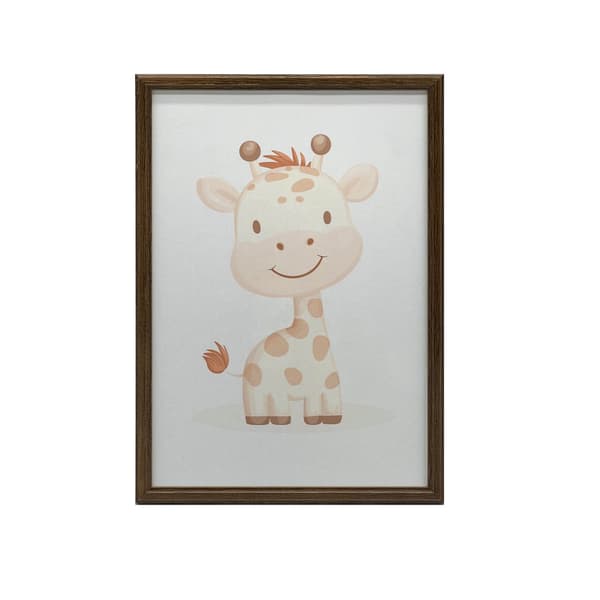Smiling Giraffe - Plakat til børn Smiling Giraffe - Plakat til børn, 40x50 cm, sort aluminiumsramme, 230 gsm mat papir