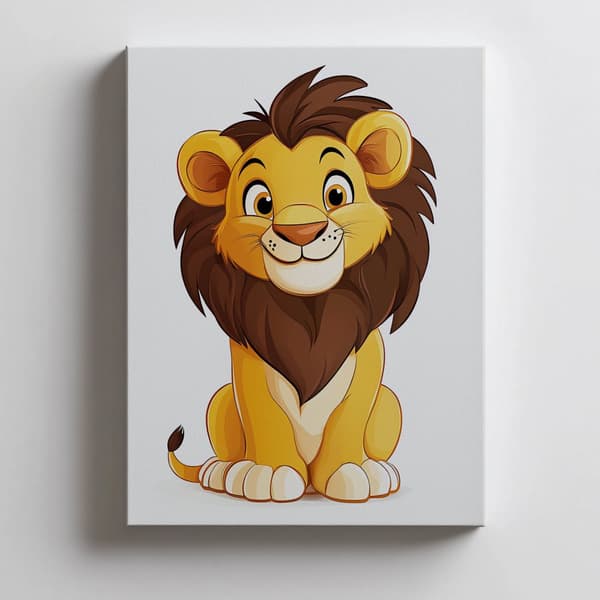 Smiling Lion Poster Smiling Lion Poster, 30x40 cm, hvid træramme, 230 gsm mat papir