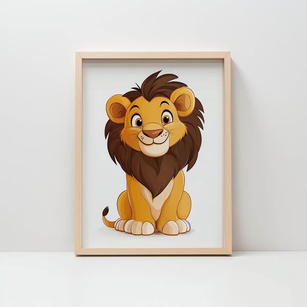 Smiling Lion Poster Smiling Lion Poster, 30x40 cm, hvid træramme, 230 gsm mat papir