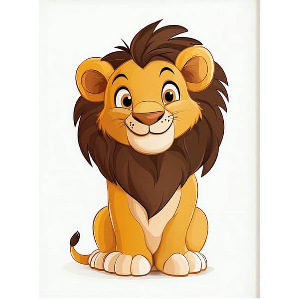 Smiling Lion Poster Smiling Lion Poster, 50x70 cm, lys egetræsramme, 230 gsm mat papir