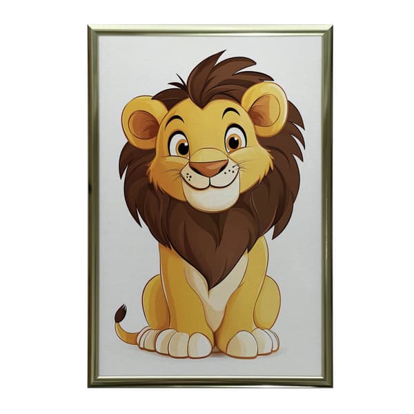 Smiling Lion Poster Smiling Lion Poster, 50x70 cm, lys egetræsramme, 230 gsm mat papir