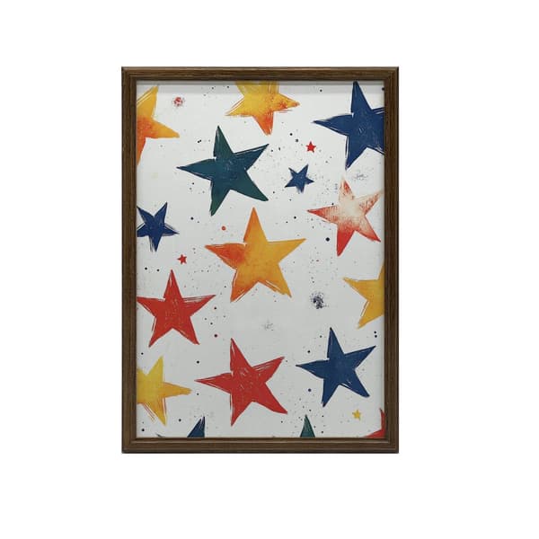 Happy Stars Plakat Happy Stars Plakat, 30x40 cm, mørkebrun træramme, 230 gsm mat papir