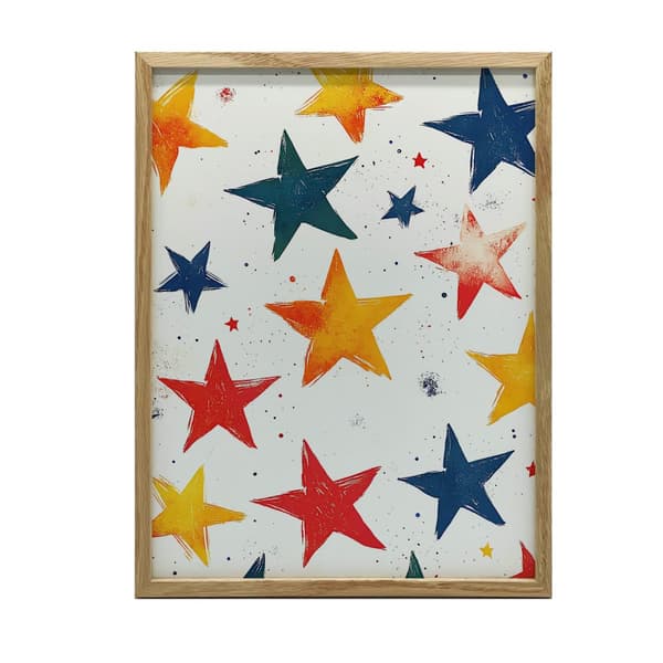 Happy Stars Plakat Happy Stars Plakat, 30x40 cm, mørkebrun træramme, 230 gsm mat papir