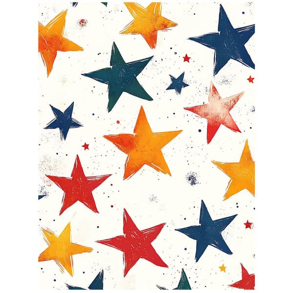 Happy Stars Plakat Happy Stars Plakat, 50x70 cm, mørkebrun træramme, 230 gsm mat papir