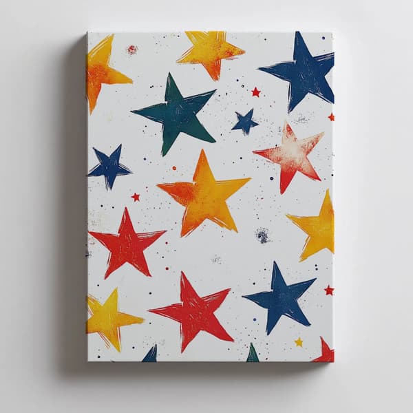 Happy Stars Plakat Happy Stars Plakat, 50x70 cm, mørkebrun træramme, 230 gsm mat papir