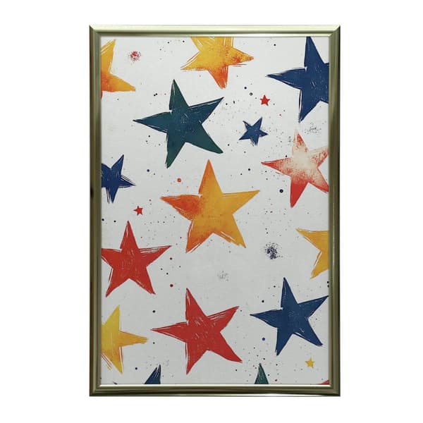 Happy Stars Plakat Happy Stars Plakat, 50x70 cm, mørkebrun træramme, 230 gsm mat papir