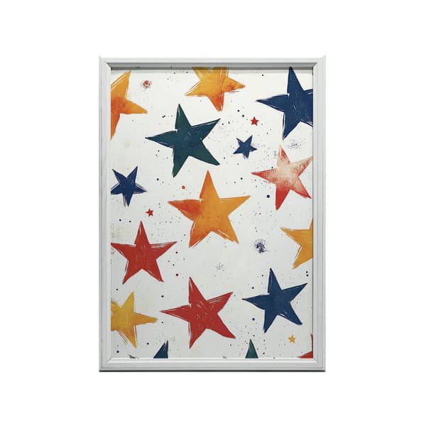 Happy Stars Plakat Happy Stars Plakat, 50x70 cm, mørkebrun træramme, 230 gsm mat papir