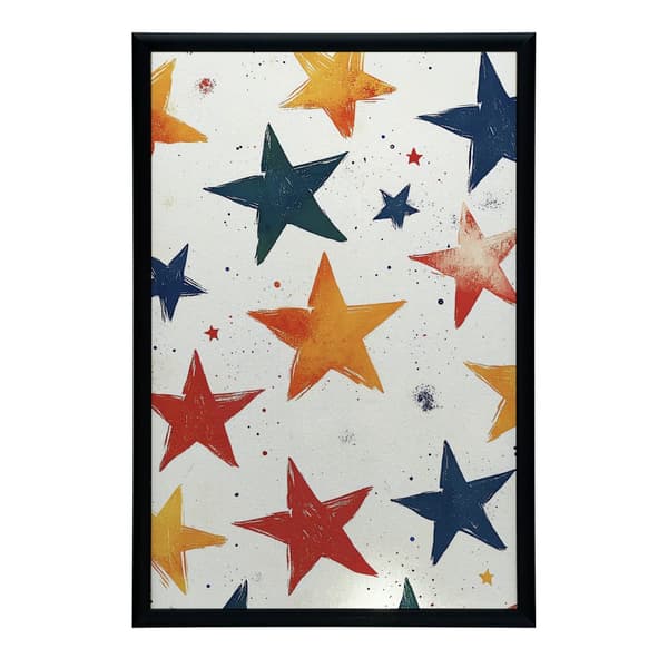 Happy Stars Plakat Happy Stars Plakat, 50x70 cm, mørkebrun træramme, 230 gsm mat papir