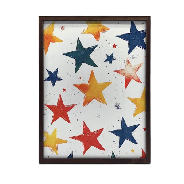 Happy Stars Plakat Happy Stars Plakat, 50x70 cm, mørkebrun træramme, 230 gsm mat papir