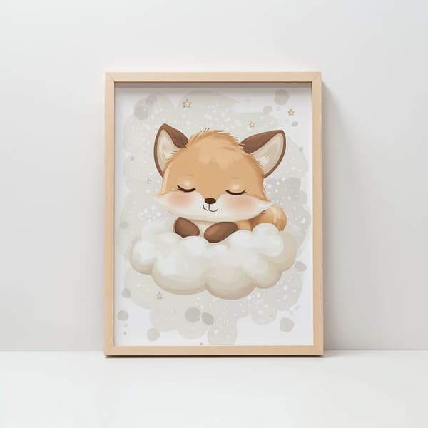 Juliste Suloinen kettu pilvessä Juliste Suloinen kettu pilvessä, 70x100 cm, kehystämätön, premium-kangas paareilla