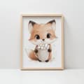 Miniatyrbillede 7 af 11: Plakat Sød ræv med varm chokolade Plakat Sød ræv med varm chokolade, 70x100 cm, rammeløs, 230 gsm mat papir