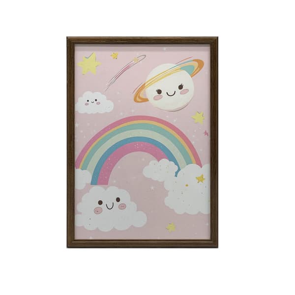 Plakat Cheerful Planet with Rainbow Plakat Cheerful Planet with Rainbow, 60x90 cm, rammeløs, 230 gsm mat papir
