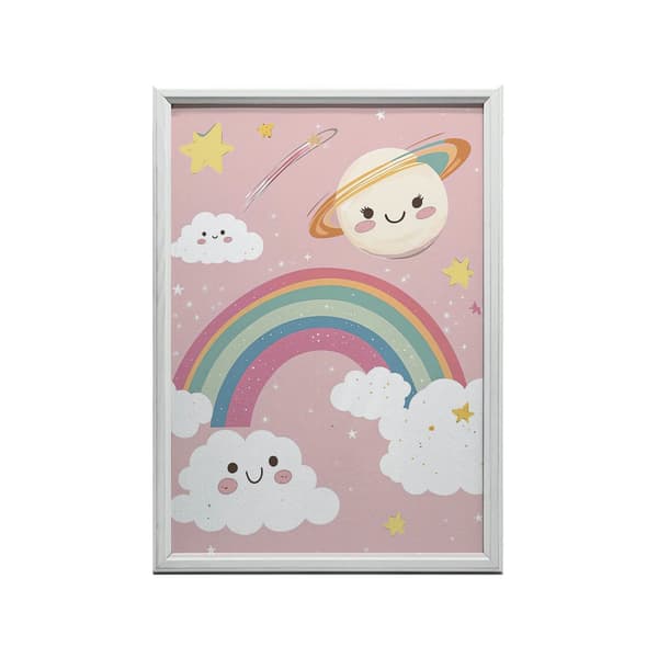 Plakat Cheerful Planet with Rainbow Plakat Cheerful Planet with Rainbow, 60x90 cm, rammeløs, 230 gsm mat papir
